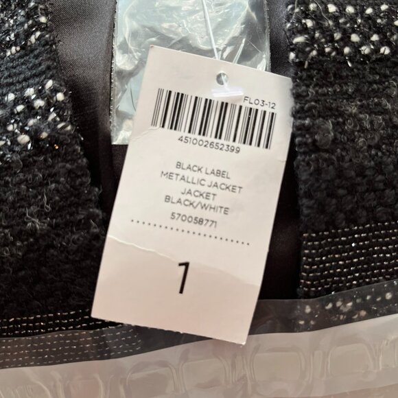 Black Label by Chico's Women's Jacket Textured Wool Blend Lined Size 1 NEW - Picture 8 of 13